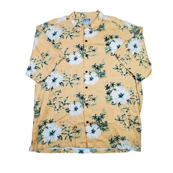 Big Dogs Mens NWT 2X Hawaiian Button Front Shirt Flowers Paisley - Picture 1 of 4